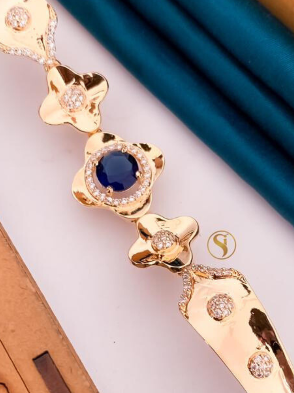 Diamond Blue Stone Rose Gold Bracelet