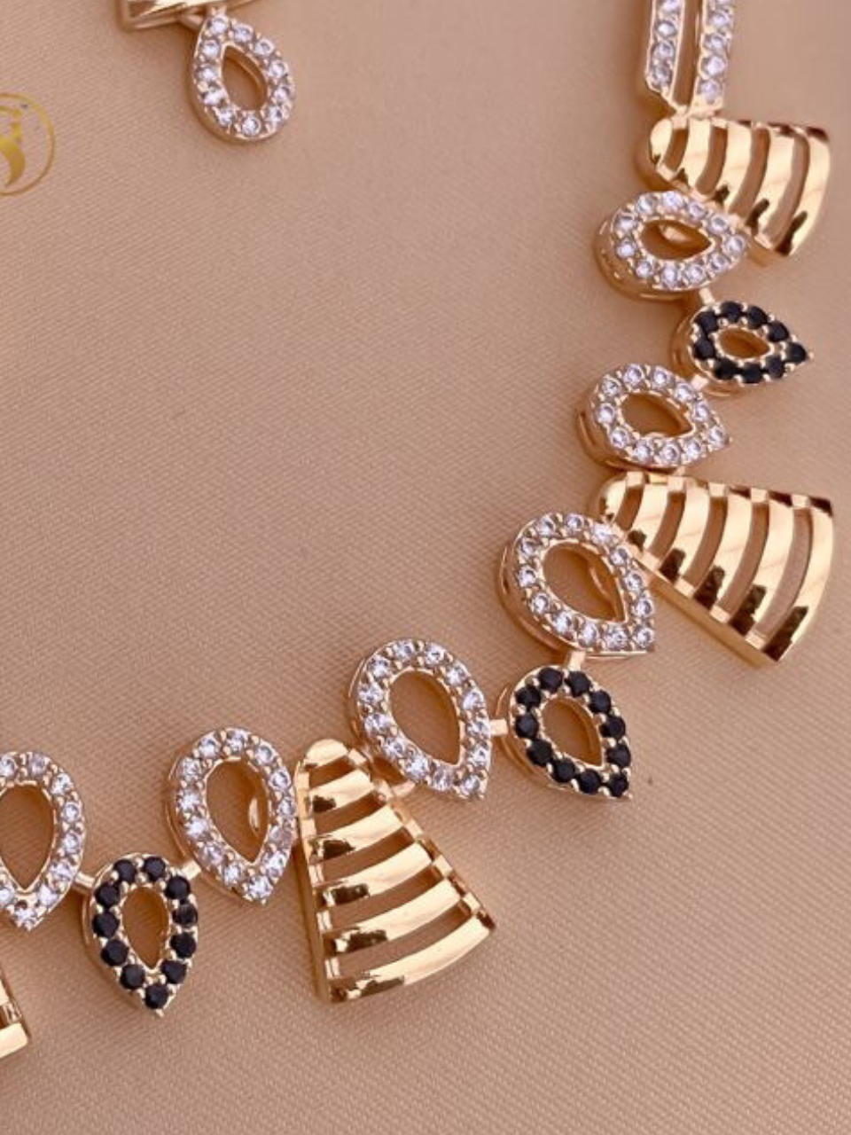 Gold-Plated American Diamond-Studded Necklace