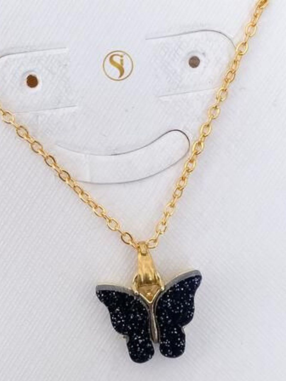 Glitter Butterfly Pendant Necklace
