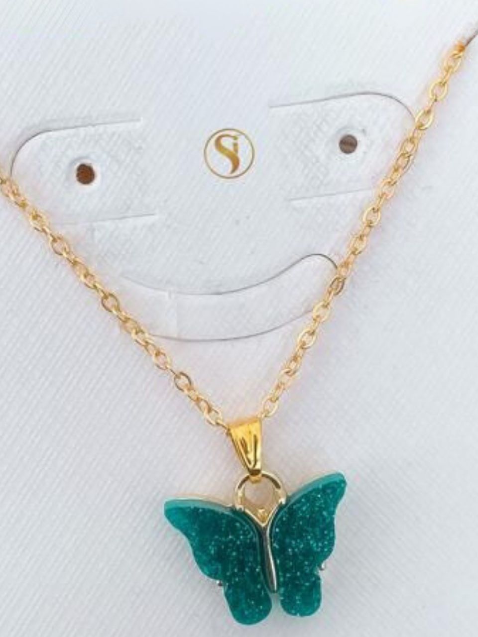Glitter Butterfly Pendant Necklace