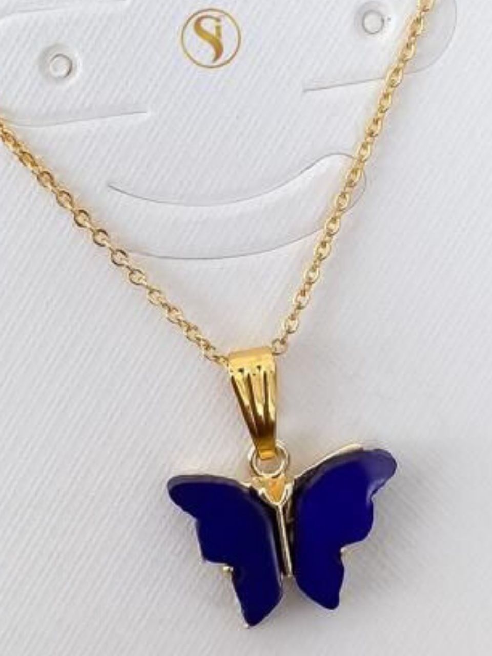Matt Butterfly Pendant Necklace