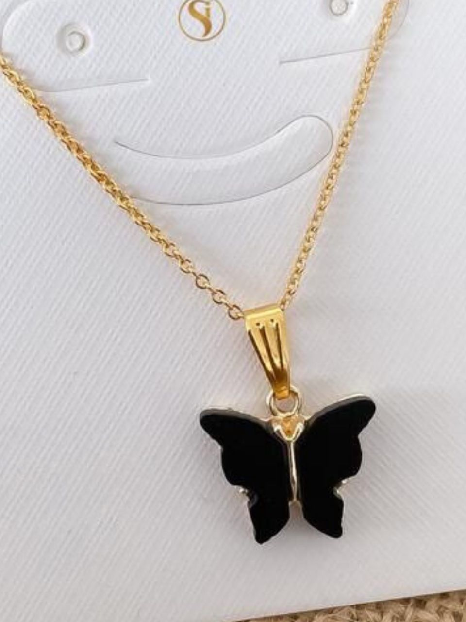 Matt Butterfly Pendant Necklace