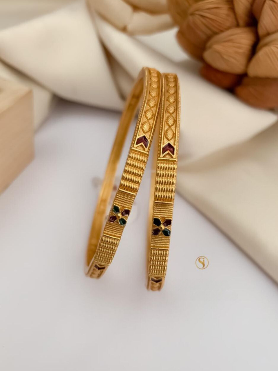 Gold Plated Wedding Functional Bangles
